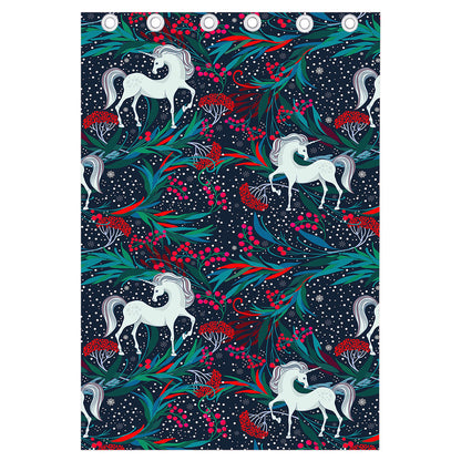 Fairy Floral Unicorn Pattern Print Curtain