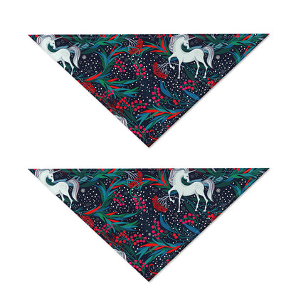 Fairy Floral Unicorn Pattern Print Dog Bandana