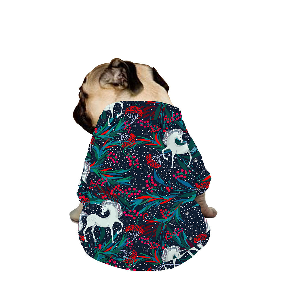 Fairy Floral Unicorn Pattern Print Dog Zip Up Jacket