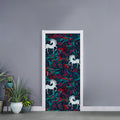 Fairy Floral Unicorn Pattern Print Door Sticker