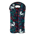Fairy Floral Unicorn Pattern Print Double Neoprene Wine Tote