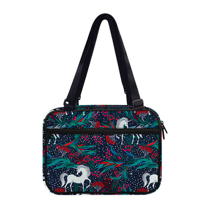 Fairy Floral Unicorn Pattern Print Double Strap Bible Bag