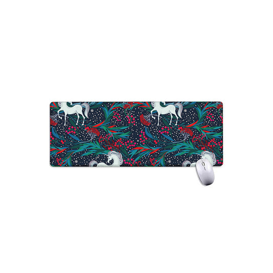 Fairy Floral Unicorn Pattern Print Extended Mouse Pad