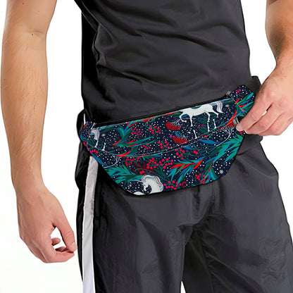 Fairy Floral Unicorn Pattern Print Fanny Pack
