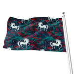 Fairy Floral Unicorn Pattern Print Flag