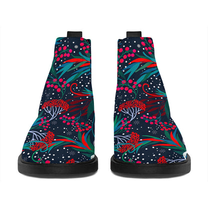 Fairy Floral Unicorn Pattern Print Flat Ankle Boots