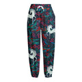 Fairy Floral Unicorn Pattern Print Fleece Lined Knit Pants