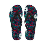 Fairy Floral Unicorn Pattern Print Flip Flops