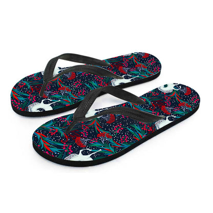 Fairy Floral Unicorn Pattern Print Flip Flops