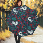 Fairy Floral Unicorn Pattern Print Foldable Umbrella