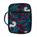 Fairy Floral Unicorn Pattern Print Front Pocket Bible Bag