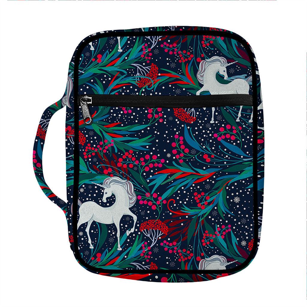 Fairy Floral Unicorn Pattern Print Front Pocket Bible Bag