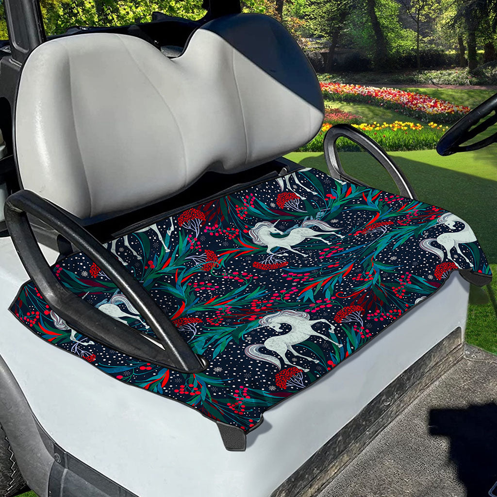 Fairy Floral Unicorn Pattern Print Golf Cart Seat Cover