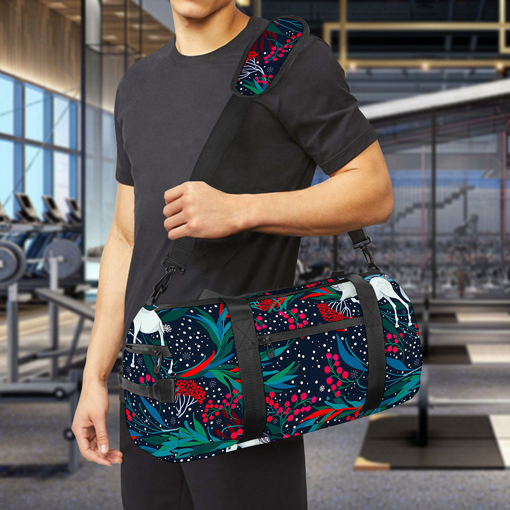 Fairy Floral Unicorn Pattern Print Gym Bag