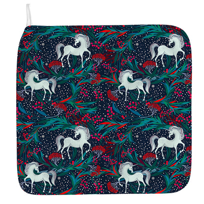 Fairy Floral Unicorn Pattern Print Hand Towel