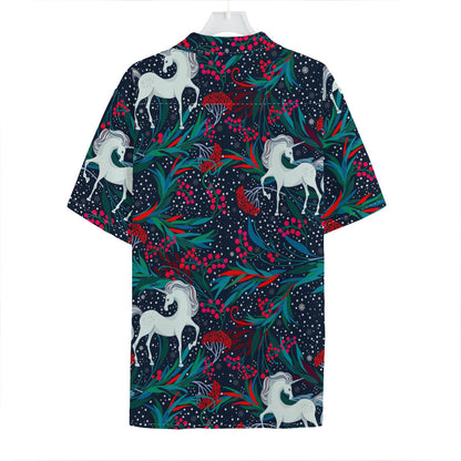 Fairy Floral Unicorn Pattern Print Hawaiian Shirt