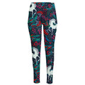 Fairy Floral Unicorn Pattern Print High-Waisted Pocket Leggings