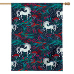 Fairy Floral Unicorn Pattern Print House Flag