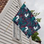 Fairy Floral Unicorn Pattern Print House Flag