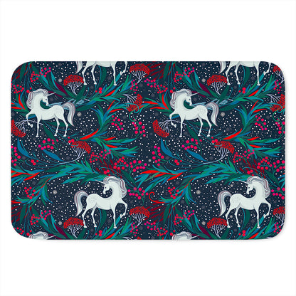 Fairy Floral Unicorn Pattern Print Indoor Door Mat