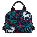 Fairy Floral Unicorn Pattern Print Insulated Lunch Bag