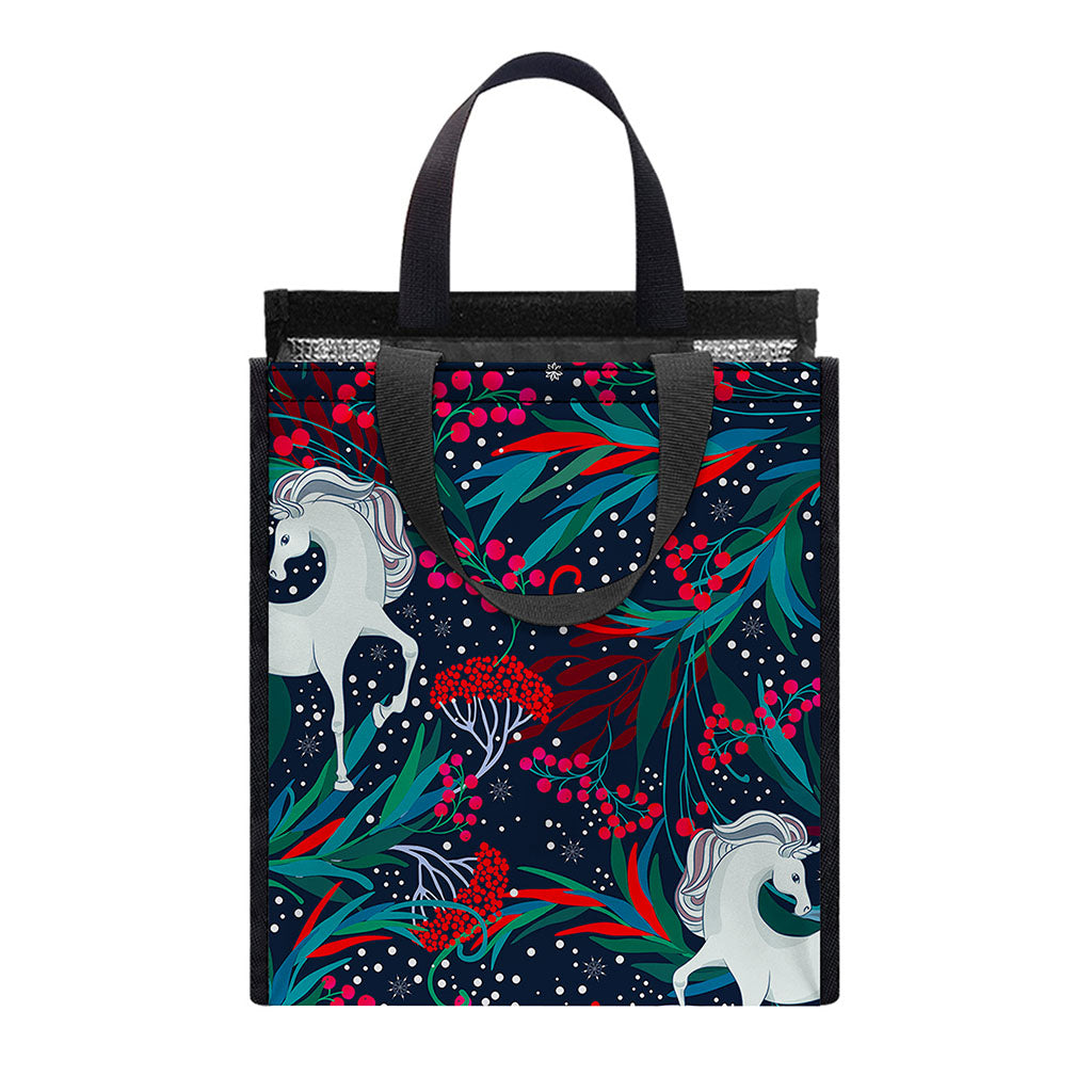 Fairy Floral Unicorn Pattern Print Insulated Lunch Tote