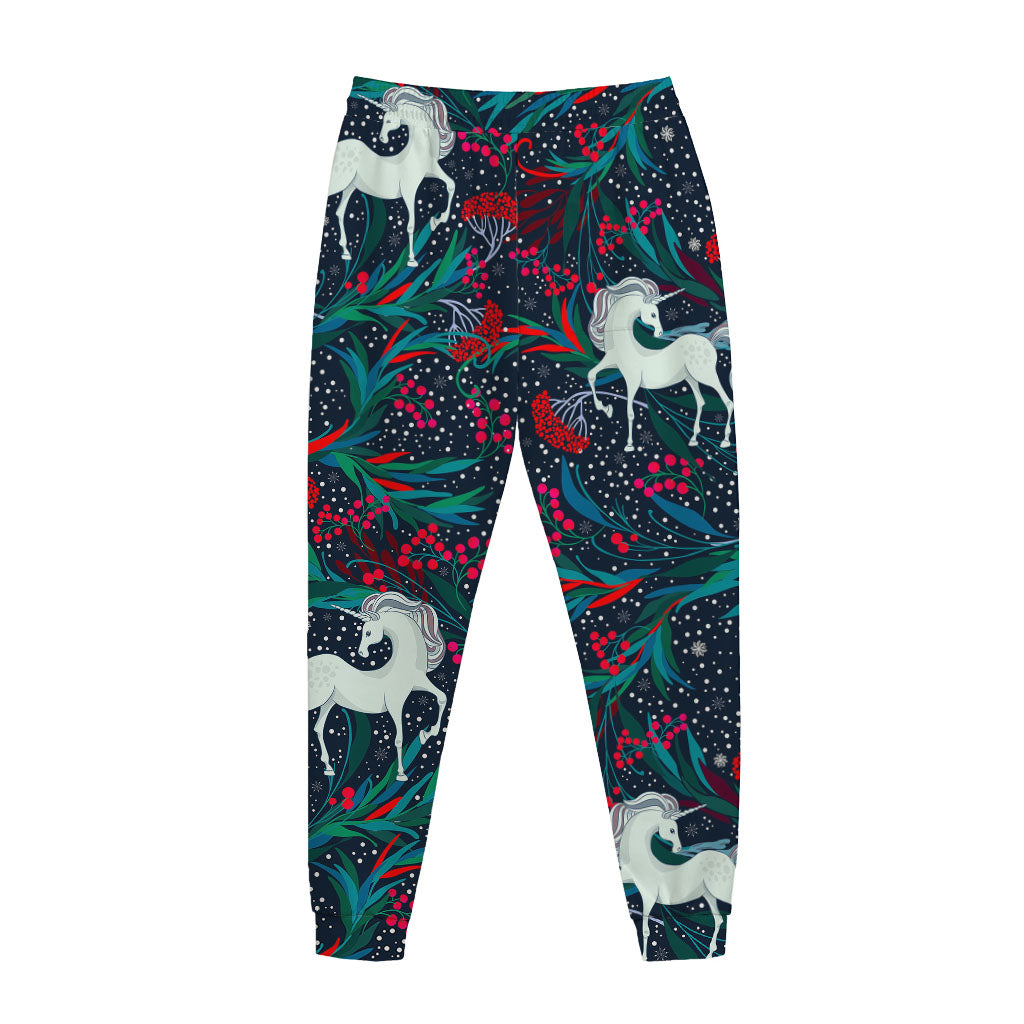 Fairy Floral Unicorn Pattern Print Jogger Pants