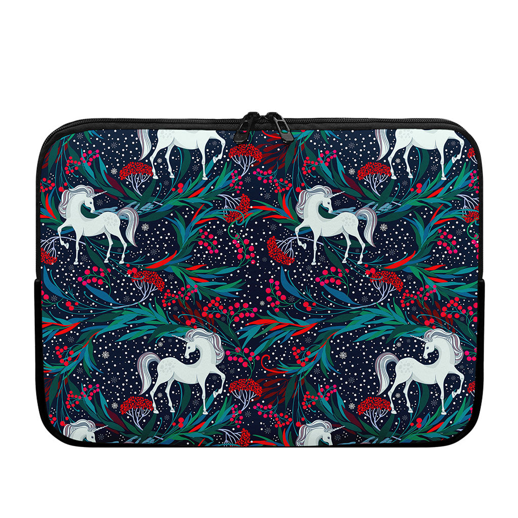 Fairy Floral Unicorn Pattern Print Laptop Sleeve
