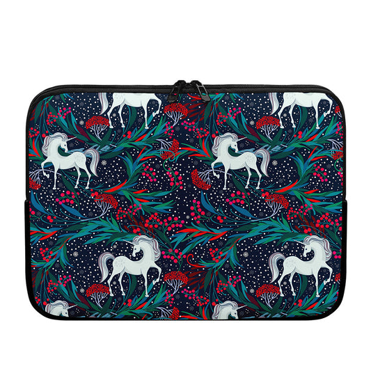 Fairy Floral Unicorn Pattern Print Laptop Sleeve