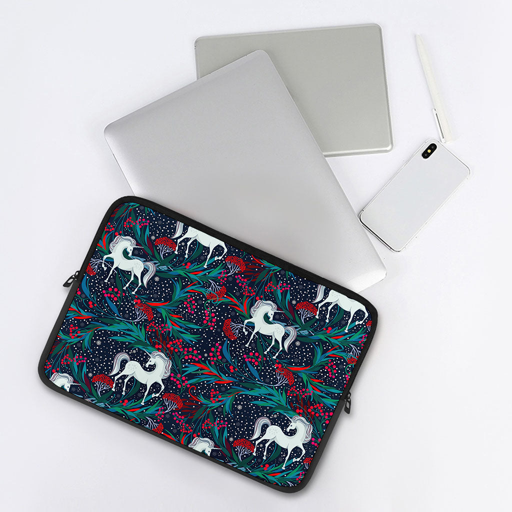 Fairy Floral Unicorn Pattern Print Laptop Sleeve