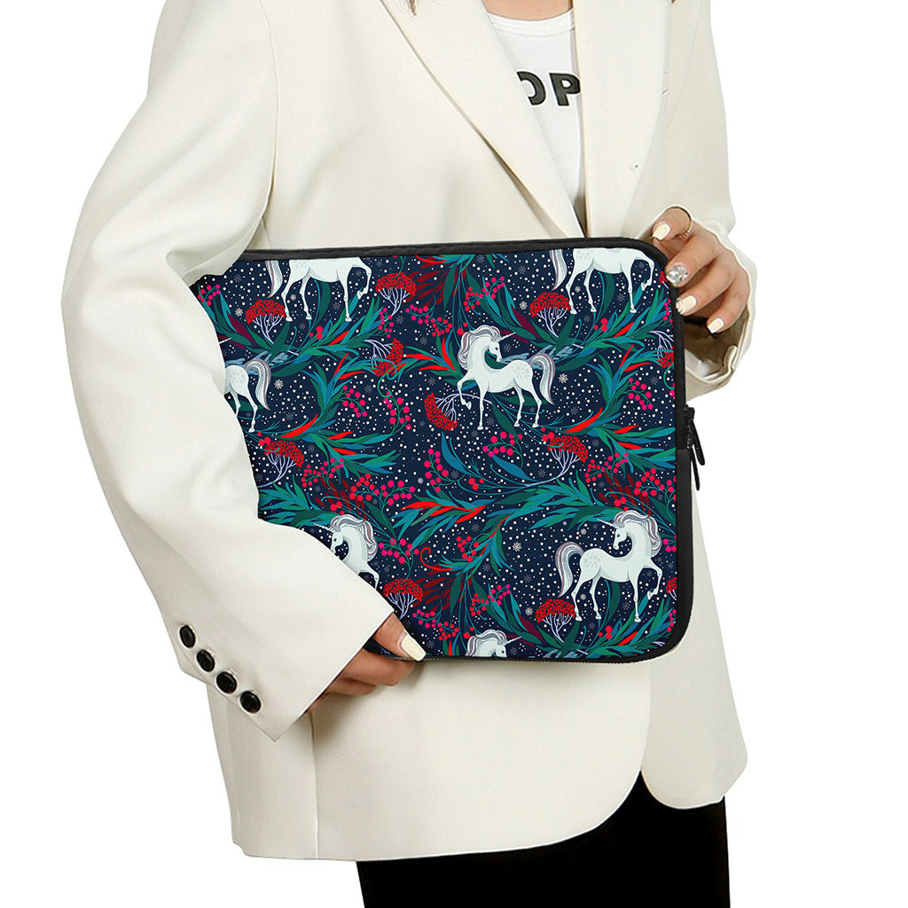 Fairy Floral Unicorn Pattern Print Laptop Sleeve