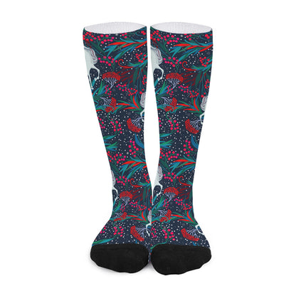 Fairy Floral Unicorn Pattern Print Long Socks