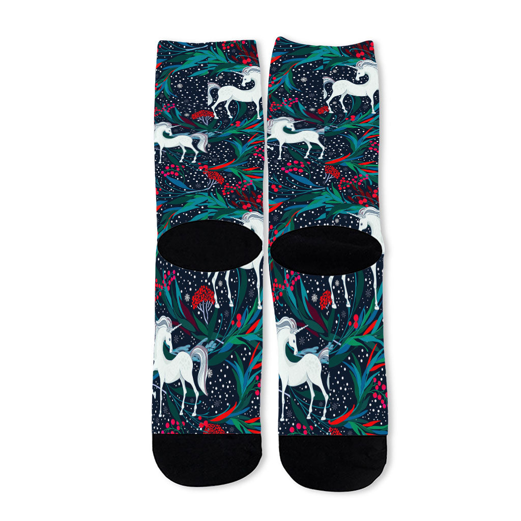 Fairy Floral Unicorn Pattern Print Long Socks