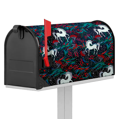 Fairy Floral Unicorn Pattern Print Mailbox Cover