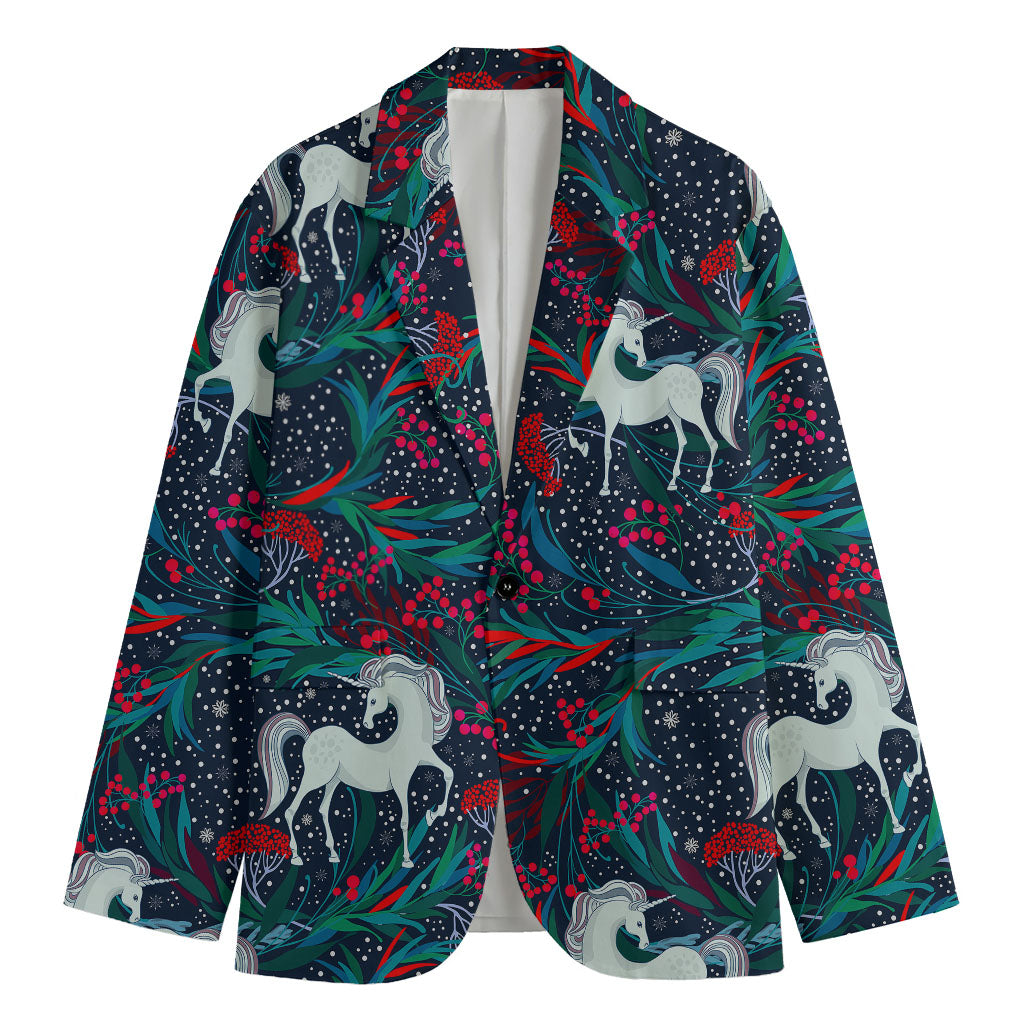 Fairy Floral Unicorn Pattern Print Men's Blazer