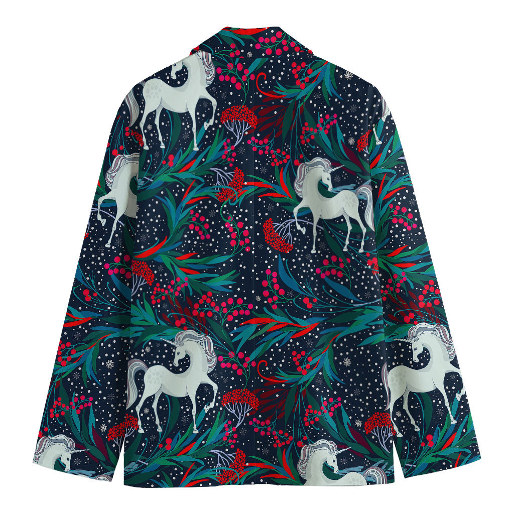 Fairy Floral Unicorn Pattern Print Men's Cotton Blazer