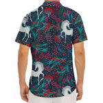 Fairy Floral Unicorn Pattern Print Men's Deep V-Neck Shirt