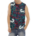Fairy Floral Unicorn Pattern Print Men's Fitness Tank Top