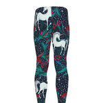 Fairy Floral Unicorn Pattern Print Men's leggings