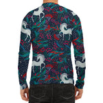 Fairy Floral Unicorn Pattern Print Men's Long Sleeve Rash Guard