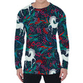 Fairy Floral Unicorn Pattern Print Men's Long Sleeve T-Shirt