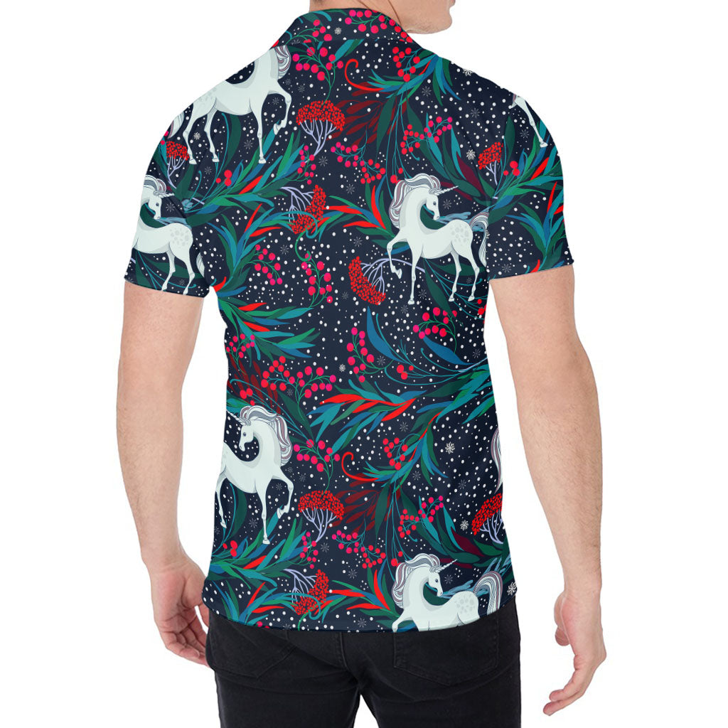 Fairy Floral Unicorn Pattern Print Men's Shirt