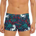 Fairy Floral Unicorn Pattern Print Men's Short Boxer Briefs
