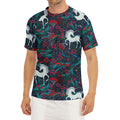 Fairy Floral Unicorn Pattern Print Men's Short Sleeve Rash Guard