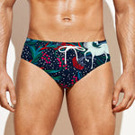 Fairy Floral Unicorn Pattern Print Men's Swim Briefs