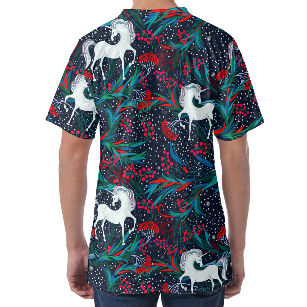 Fairy Floral Unicorn Pattern Print Men's Velvet T-Shirt