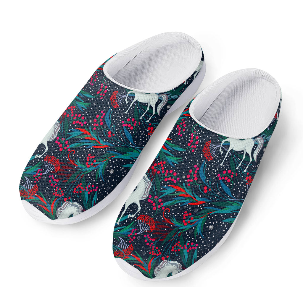 Fairy Floral Unicorn Pattern Print Mesh Casual Shoes