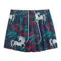 Fairy Floral Unicorn Pattern Print Mesh Shorts