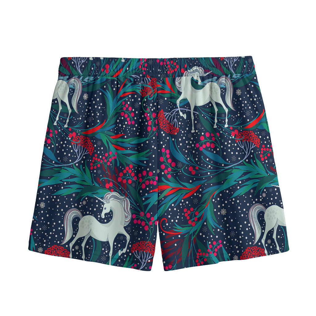 Fairy Floral Unicorn Pattern Print Mesh Shorts