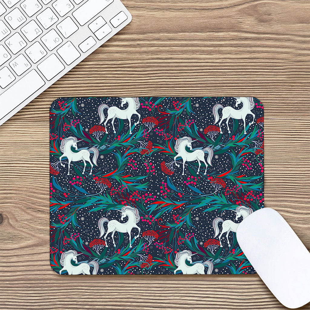Fairy Floral Unicorn Pattern Print Mouse Pad